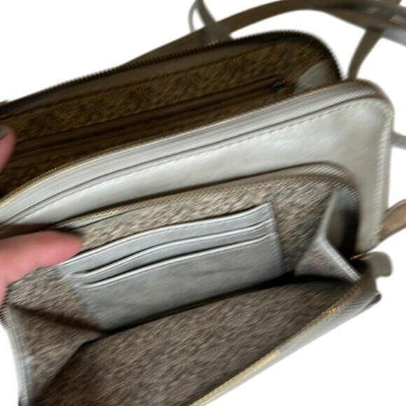 Joy Susan Silver Faux Leather Crossbody Bag With Adjustable Strap - Picture 9 of 9